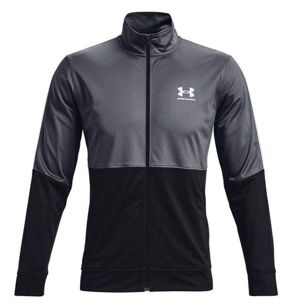Мужская теннисная кофта Under Armour Men's UA Pique Track Jacket - black/white