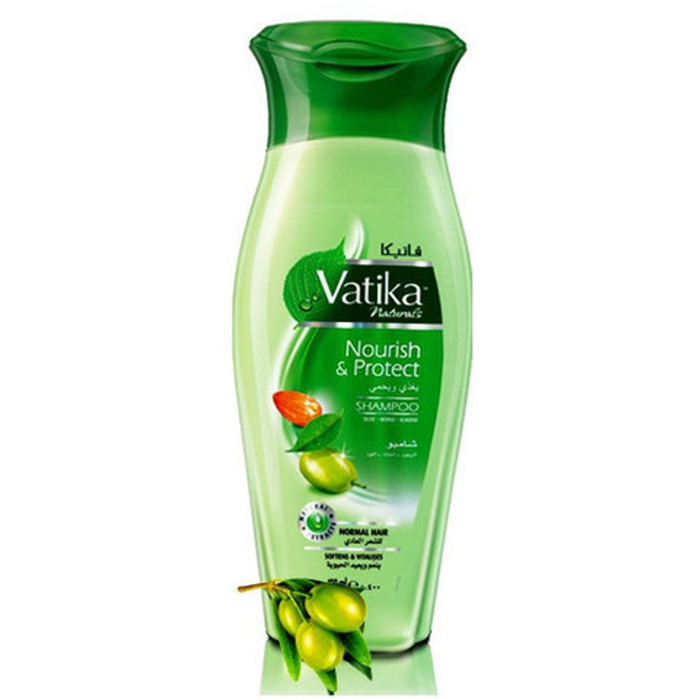 Шампунь Dabur Vatika Olive, henna, almond Nourish & Protect Дабур Ватика Олива, хна, миндаль Питание и защита волос 200 мл.