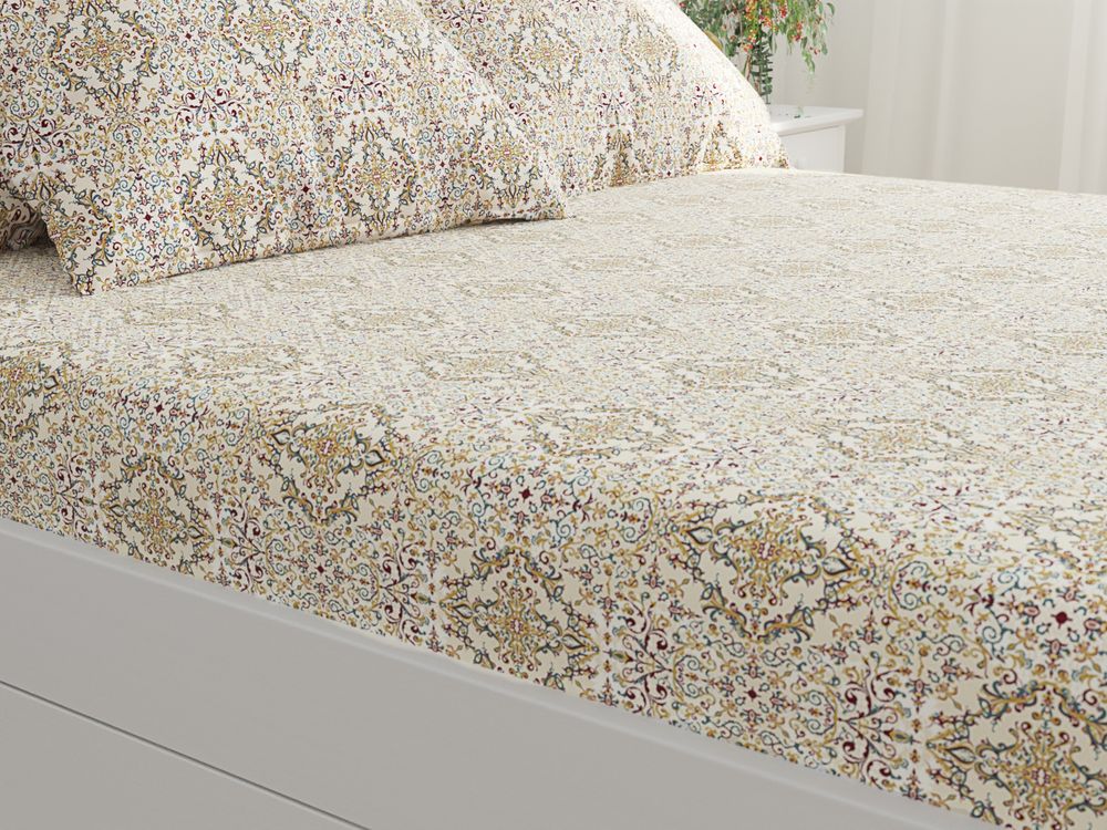 Постельное белье Сказка "Узорная графика" 1,5-сп Наволочка 50х70 см 1 шт Простынь на резинке 90х200 см Пододеяльник 145х215 см, перкаль