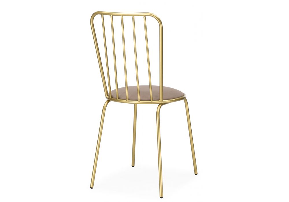 Стул на металлокаркасе Авалон бежевый велюр / золото