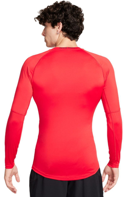 Термобелье Nike Pro Dri-FIT Tight Long-Sleeve Fitness Top - university red/black