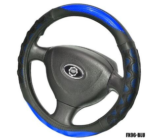 Оплетка на руль круглая Coolpart MAXIMAL (37*38) к/з черный/красный/резин сетка FX96-BLRD