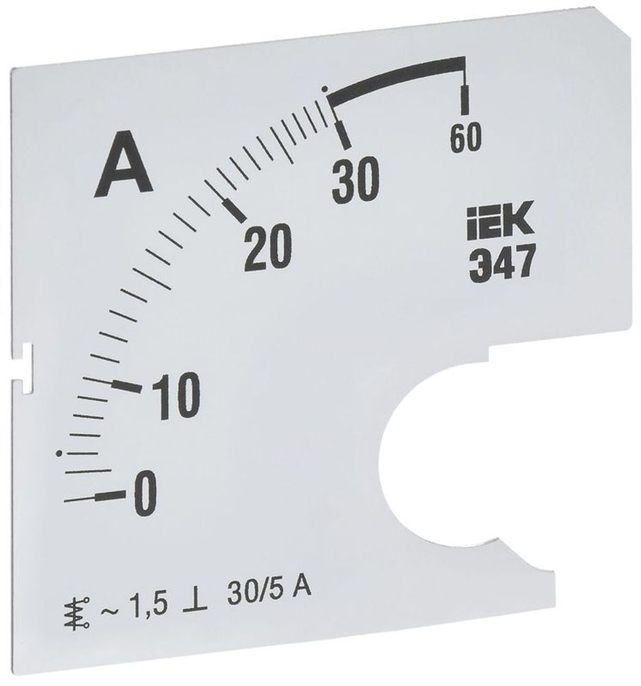 Шкала сменная для амперметра Э47 30/5А-1.5 72х72мм IEK IPA10D-SC-0030 Шкала сменная для амперметра Э47 30/5А-1.5 72х72мм IEK IPA10D-SC-0030