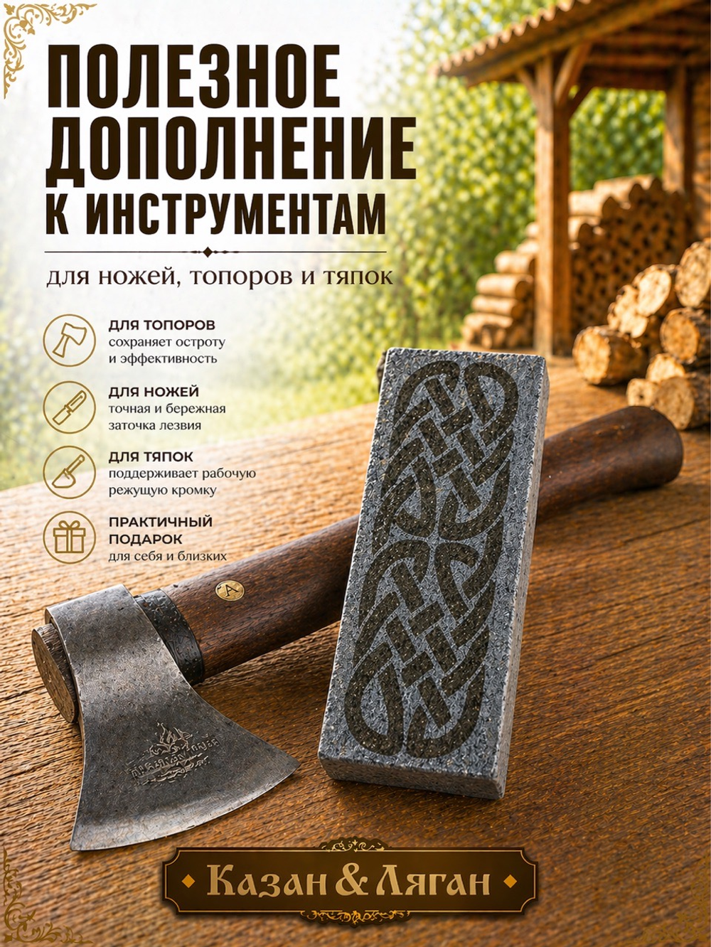 Точильный камень с чехлом