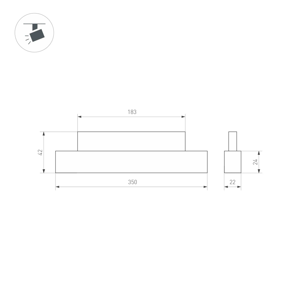 Светильник MAG-ORIENT-FLAT-L350-12W Warm2700 (BK, 100 deg, 48V) (Arlight, IP20 Металл, 5 лет) 049991