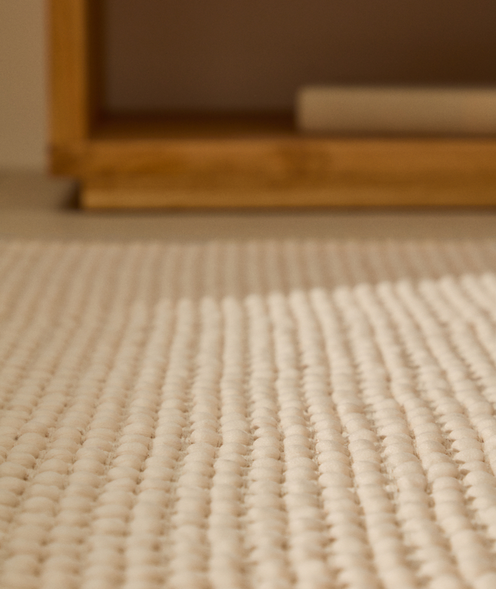 Ковер Mascarell из хлопка и полиэстера белого цвета 160 x 230 см