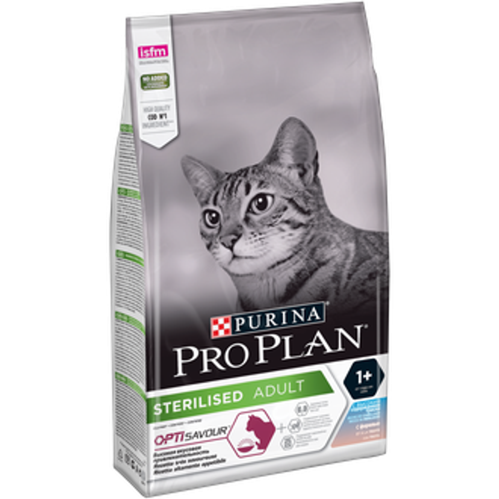 Purina Pro Plan Sterilised Сухой корм для стерилизованных кошек с треской и форелью, 1,5 кг