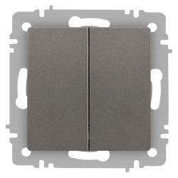 Выключатель Intro Accent 6-104-09 двойной, 10А-250В, IP20, СУ, AL/CU, титан | Intro