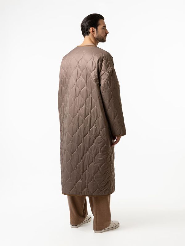 Куртка стежка длинная песочная - фото 2