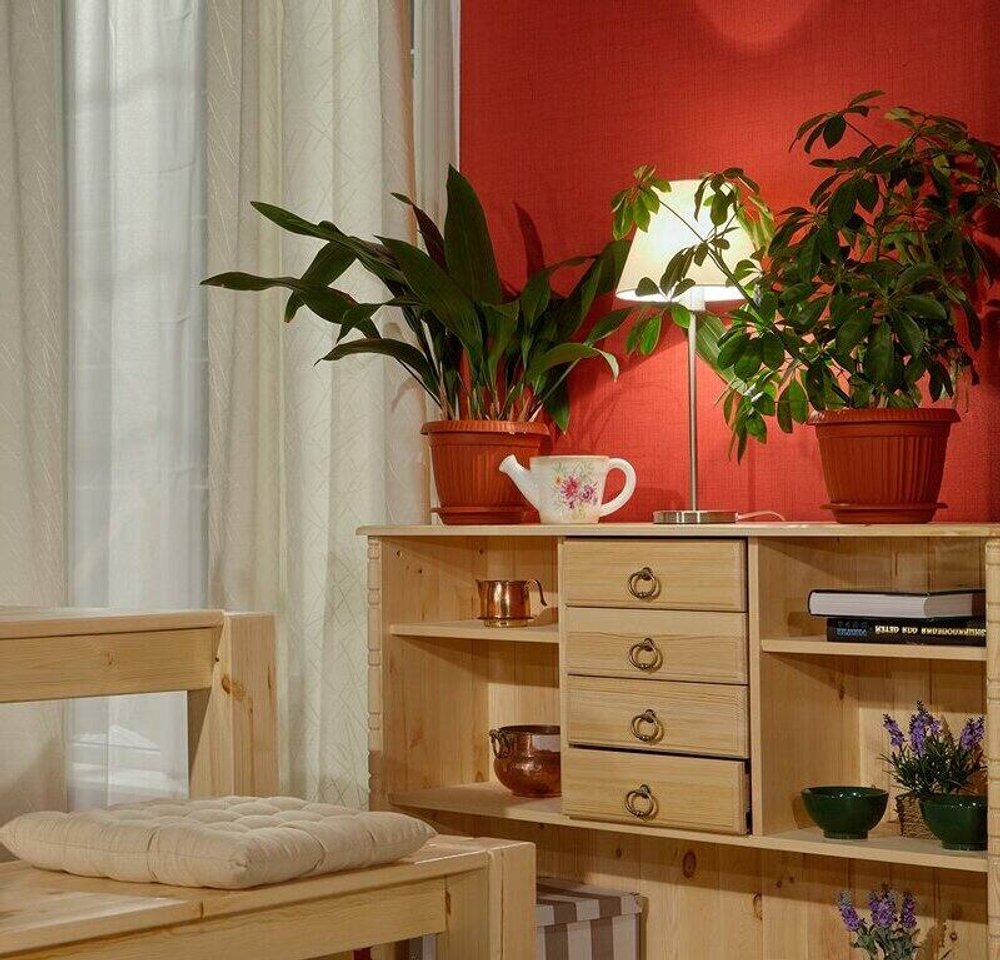 Стеллаж, 130x85x35, Айно, 4 ящика, 5 ниш