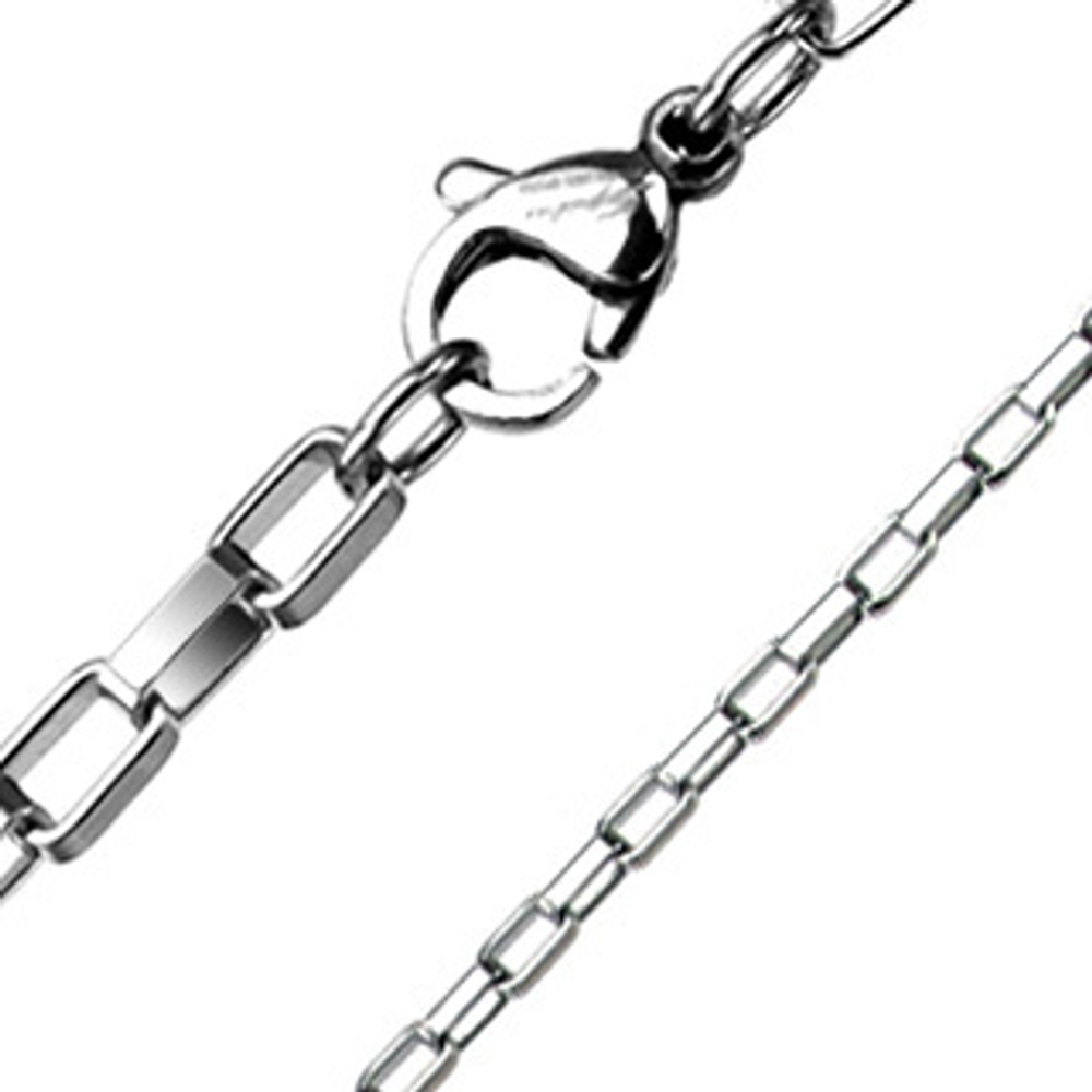 Стальная цепочка 3 мм 56 см из прямоугольников SSNH-0198-3