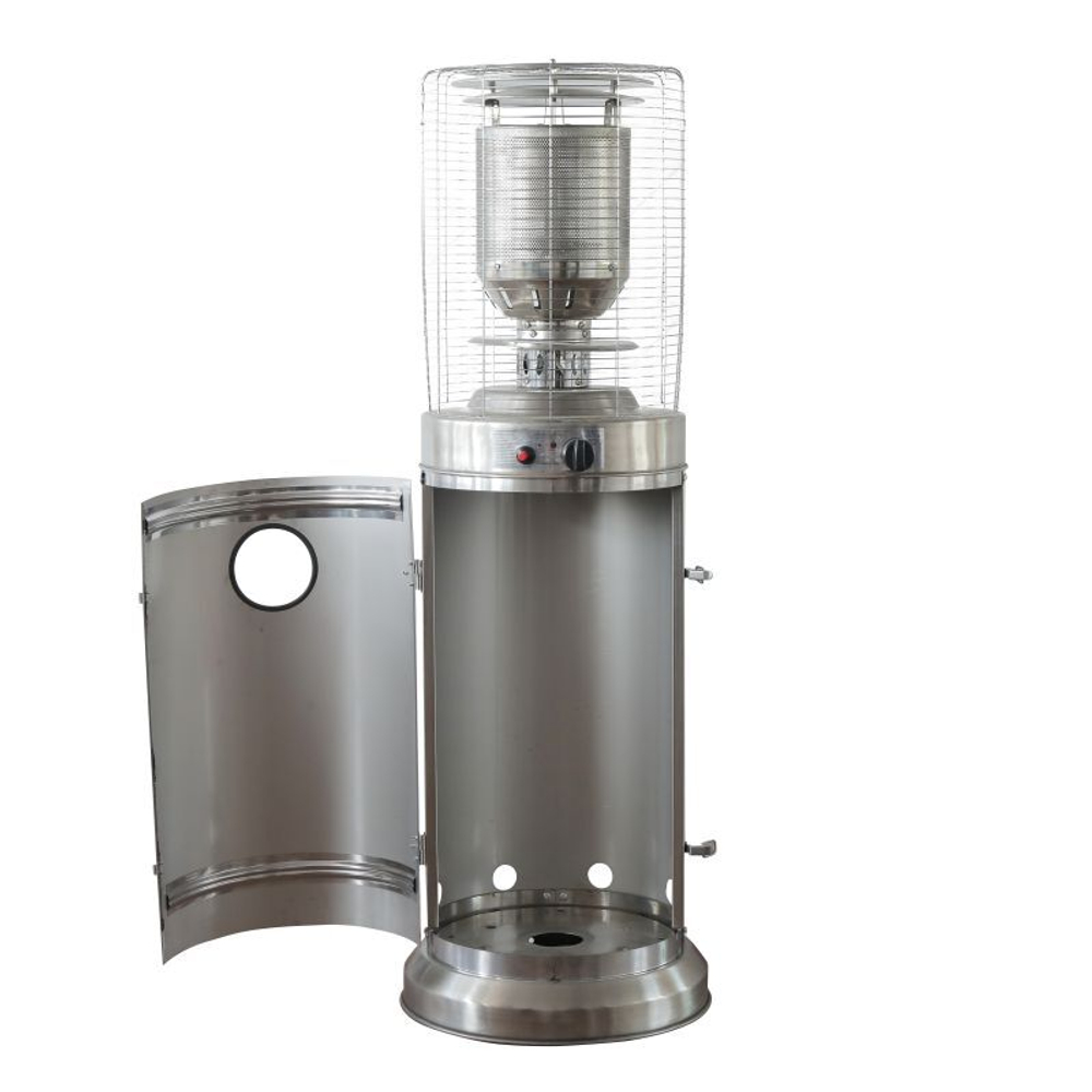 Уличный газовый инфракрасный обогреватель с комплектом для подключения «БАШНЯ»  цвет: черный