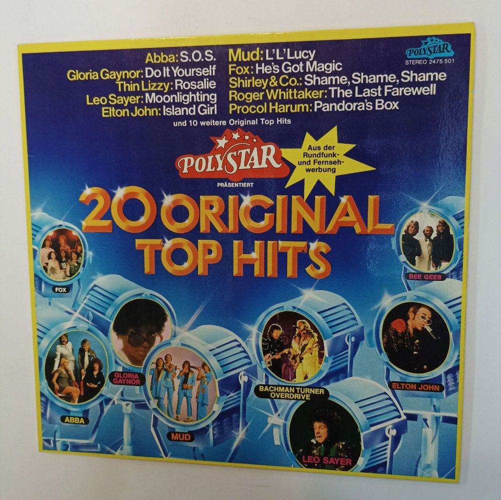 Винтажная виниловая пластинка LP Сборник 20 Top Hits (Germany 1975)