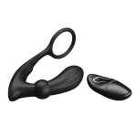 Черный вибростимулятор простаты 17см с эрекционным кольцом Pretty Love Warren BI-040162W