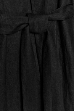 ZARA ПАЛЬТО ИЗ ЛЬНА С ПОЯСОМ — ZW COLLECTION, ЧЕРНЫЙ