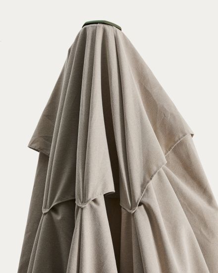 Бежевый консольный зонт Noli с зеленой алюминиевой конструкцией, 300 x 420 см