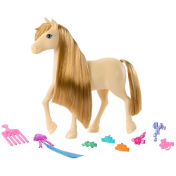 Barbie - Лошадь Торнадо с яркими волосами для укладки + 8 аксессуаров HXJ36 / артикул   HXJ29 HXJ36  / GTIN 194735230952
