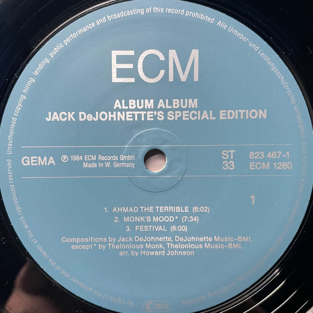 Jack DeJohnette's Special Edition ‎– Album Album (Германия 1984г.) ECM