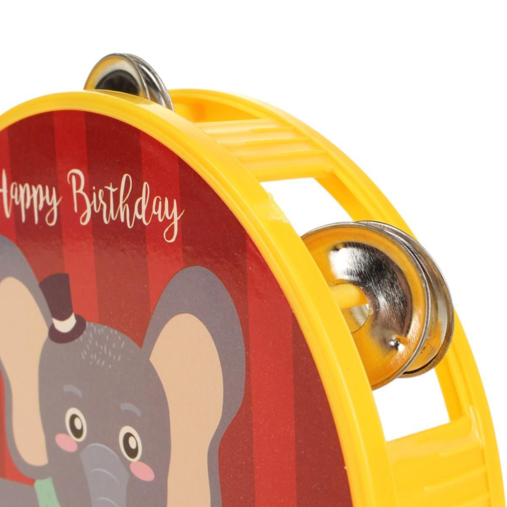 Бубен 16см. желтый, пакет с-30907