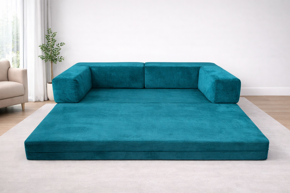 Диван бескаркасный бирюзовый