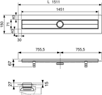 Дренажный канал TECEdrainline, прямой, 150 см