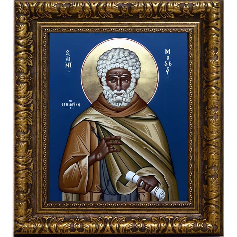 Моисей Мурин Эфиопский преподобный. Икона на холсте.