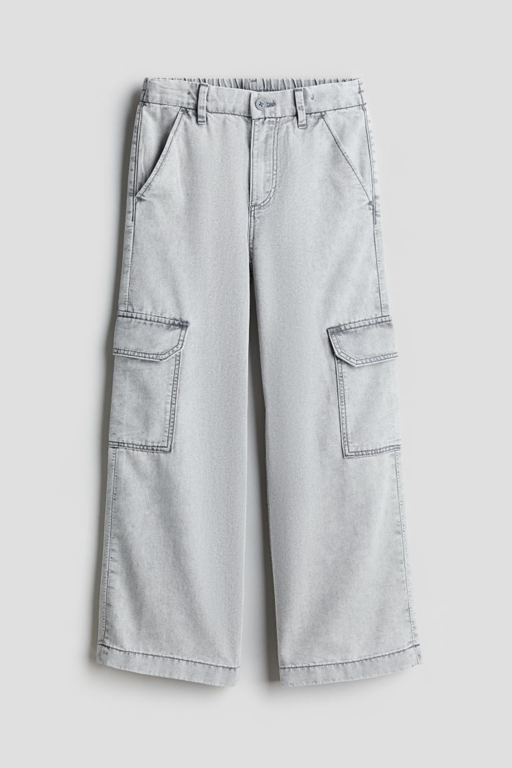 H&M Широкие брюки-карго, светло-серый