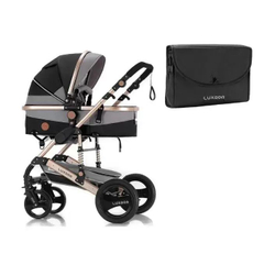 Детская коляска-трансформер 3 в 1 Luxmom 510, c автолюлькой / синий цвет