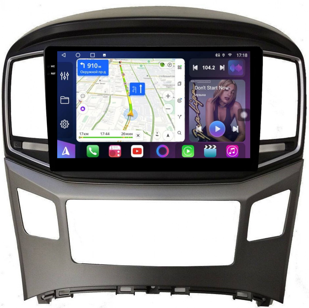 Магнитола для Hyundai H1, Grand Starex 2015-2022 - FarCar 586M монитор 9.5" QLED на Android 14, TS18, CarPlay, 4G SIM-слот