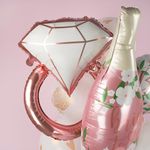 Шар (33''/84 см) Фигура, Кольцо с бриллиантом, Розовое Золото, 1 шт.