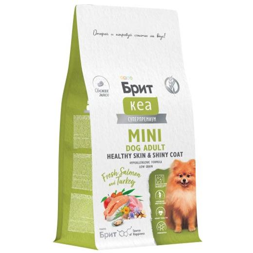 Сухой корм для взрослых cобак мини пород Брит BRIT CARE Mini Adult Healthy Skin&Shiny Coat с индейкой 0,4кг