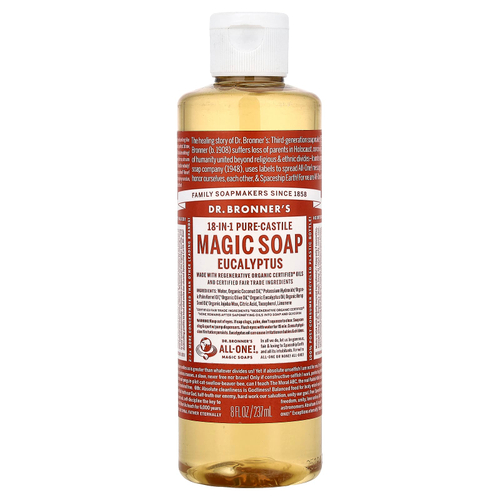 Dr. Bronner's, 18-in-1 Pure-Castile Magic Soap, Eucalyptus, 8 fl oz (237 ml)