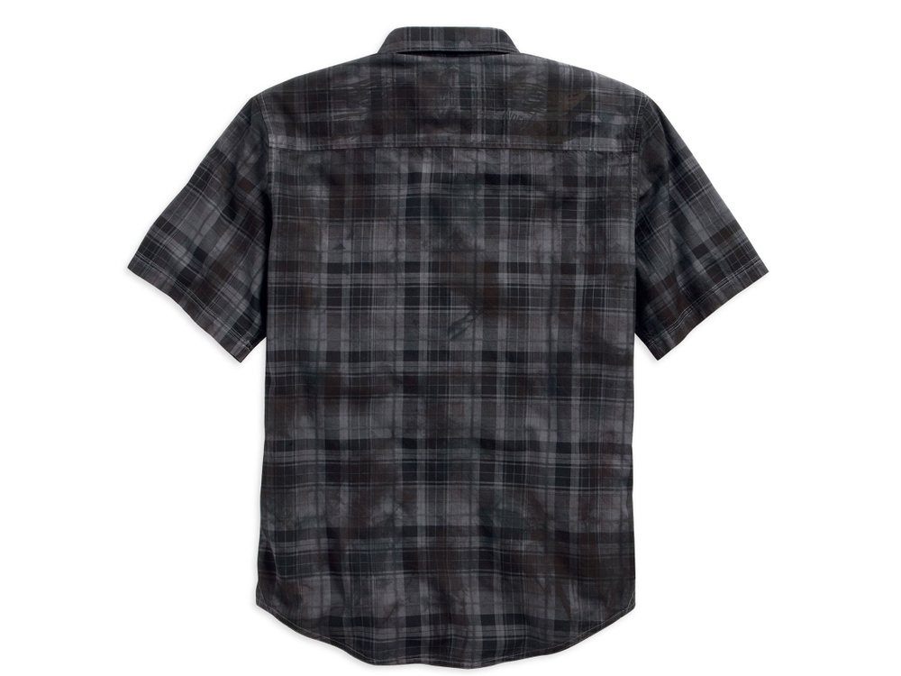 Рубашка Men's Distressed Plaid Short Sleeve Woven Shirt Harley-Davidson