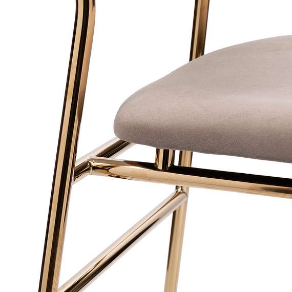 Стул полубарный Elle латте с золотыми ножками