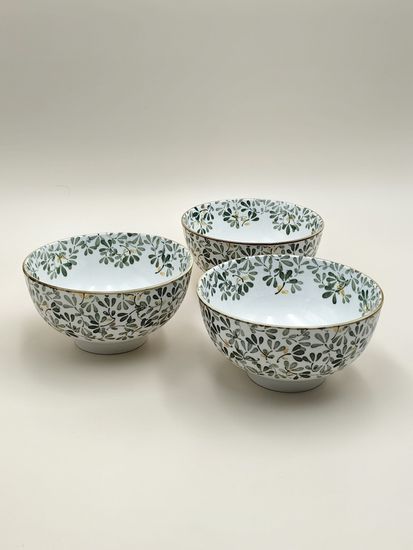 Тарелка для супа 15х7,8 см. "Япония" зеленый декор