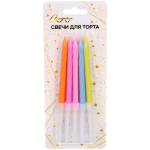 Свечи в торт «Праздник» 10 шт. 8,1 см, микс