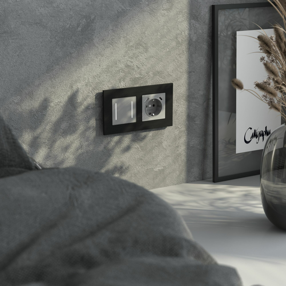 Рамка на 2 поста AluMax (черный алюминий)