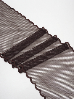 Эластичное кружево шоколад крупная ячейка ширина 20 см