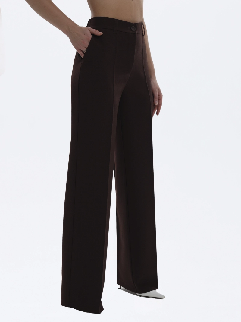 Брюки классические прямые шоколад