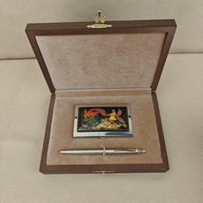 Набор подарочный "Иван-царевич и Жар-птица" с ручной росписью в футляре