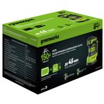 Эксцентриковая шлифмашина акк. Greenworks OS325, 24V, 125 мм, 5000-8000-11000 об/мин, амплитуда 2.4 мм,1х2Ач,ЗУ,кор (3100907CUA)