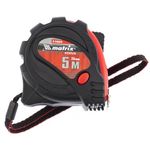 Рулетка 5 м х 25 мм, Status magnet 3 fixations, обрезиненный корпус, зацеп с магнитом, Matrix, 31005