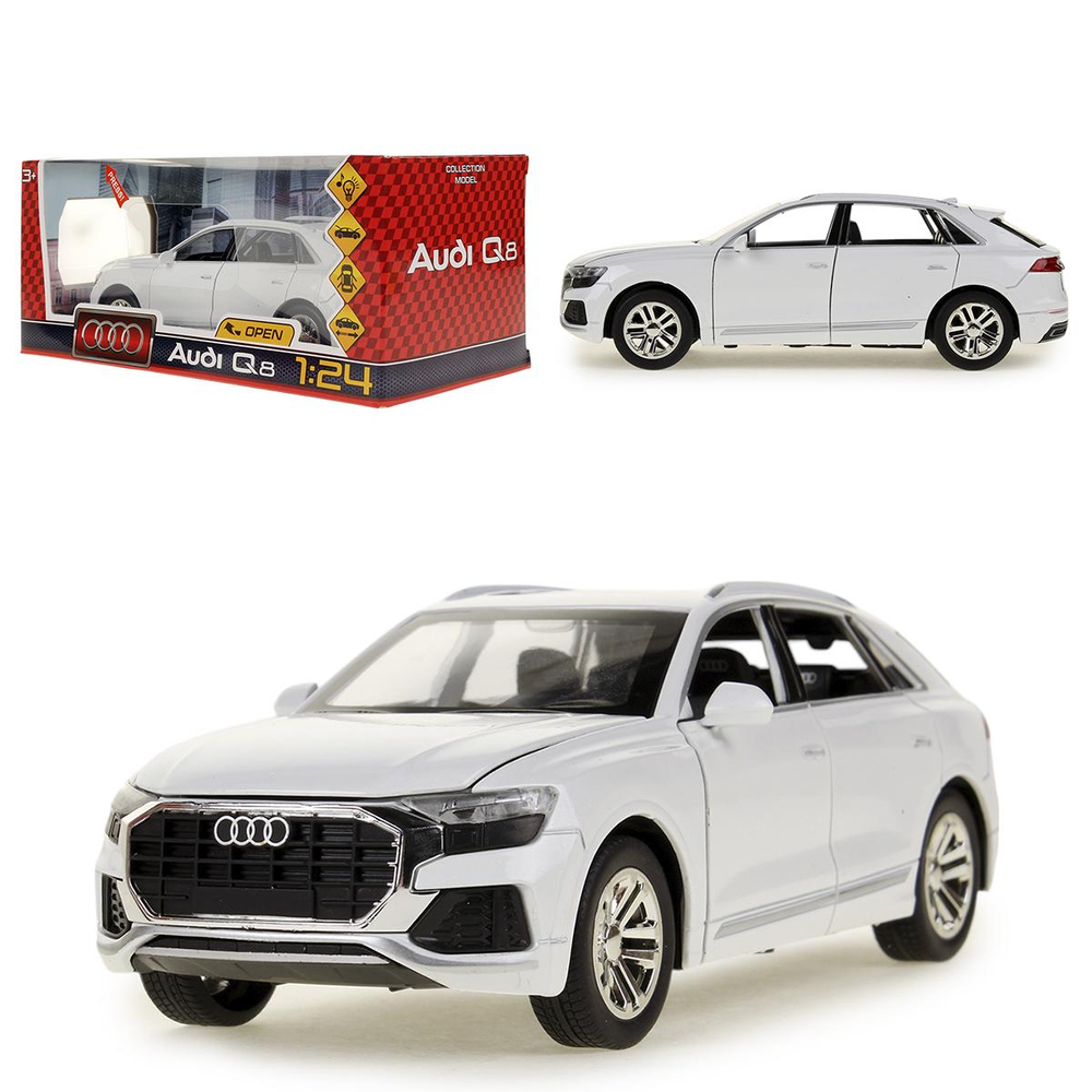 Модель ин. мет. "Внедорожник" 21см, свет-звук , двери, белый, коробка CZ114-R (Технопарк)