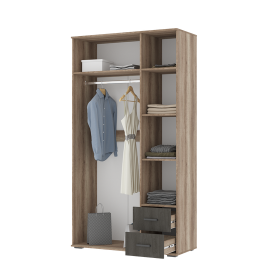 НЕЛЬСОН ШК 01 ШкафФасад ЖЕЛЕЗНЫЙ КАМЕНЬ/Корпус ДУБ КАНЬОН