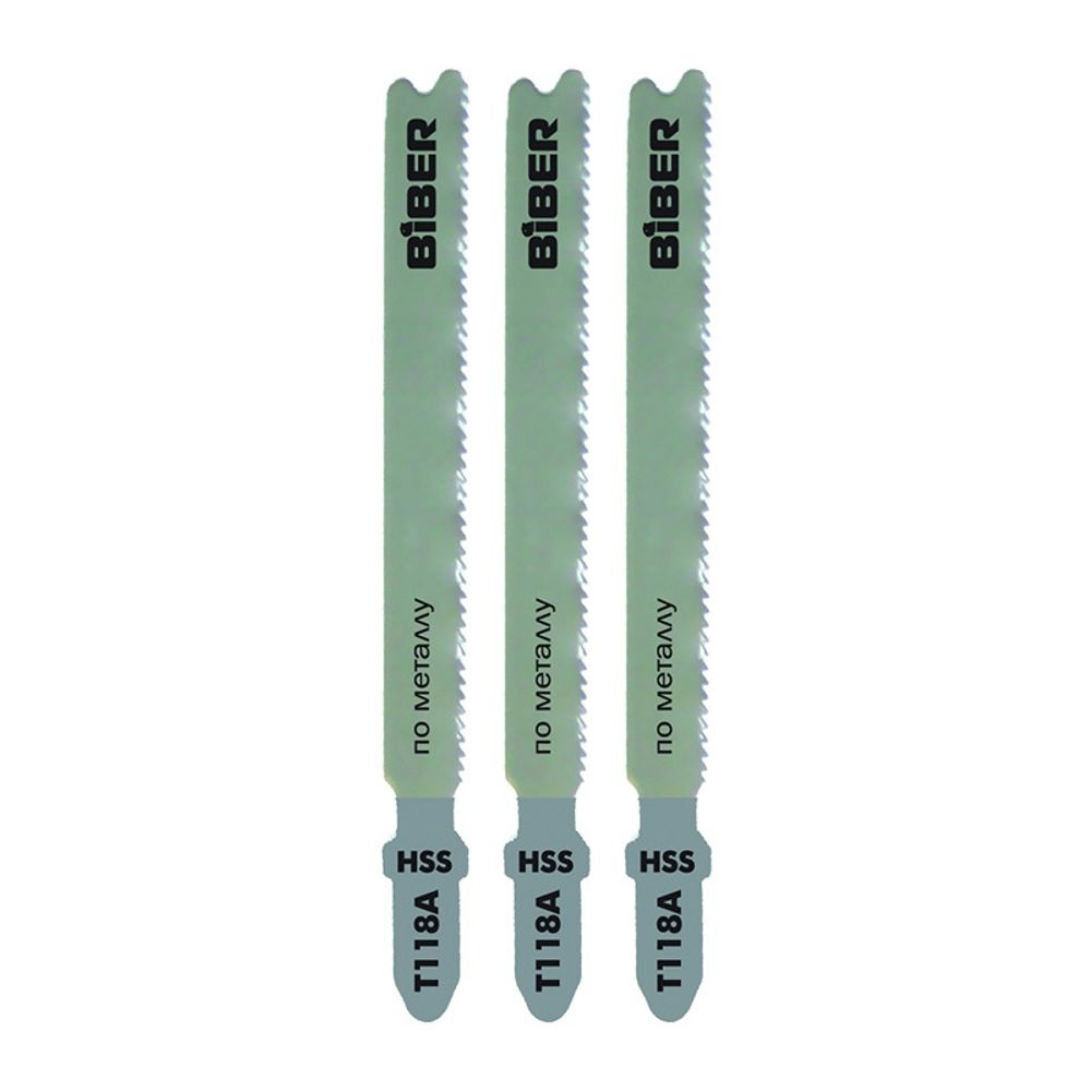 БИБЕР 85277 Набор полотен для эл. лобзика д/метал. 67/1,4 мм Т118А 3 шт(25/200)