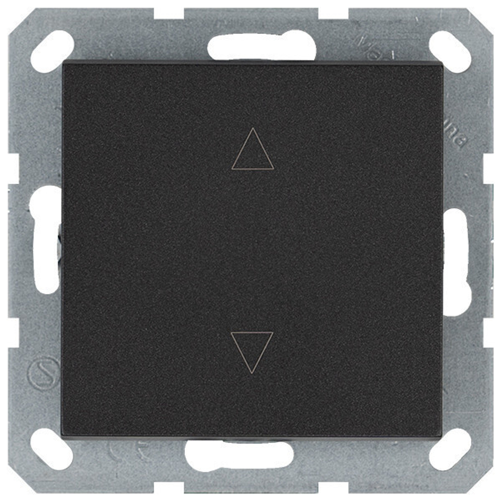 Выключатель одноклавишный для штор 10A 250V~ с накладкой, цвет Антрацит