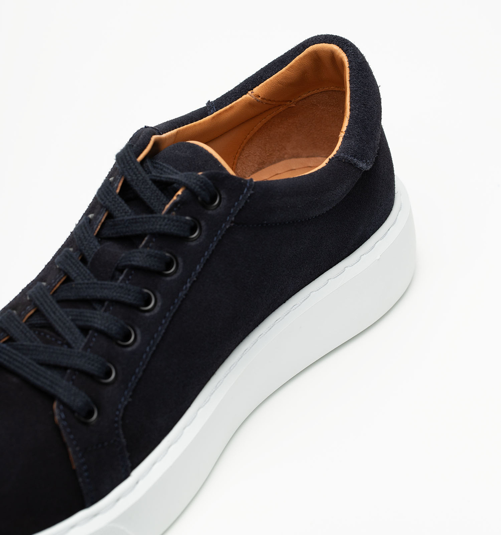 Кеды мужские натуральная кожа, темно синие