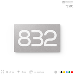 Номер на дверь 832, табличка на дверь для офиса, квартиры, кабинета, аудитории, склада, серая 120х70 мм, Айдентика Технолоджи