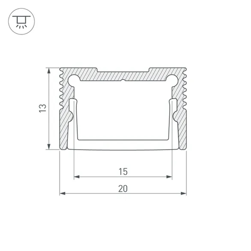 Профиль SL-SLIM20-H13-3000 ANOD (Arlight, Алюминий) 036036