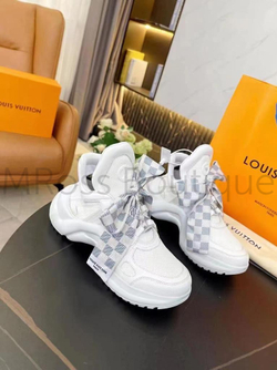 Женские Белые Кроссовки LV Archlight Louis Vuitton (Луи Виттон) с шнурком лентой